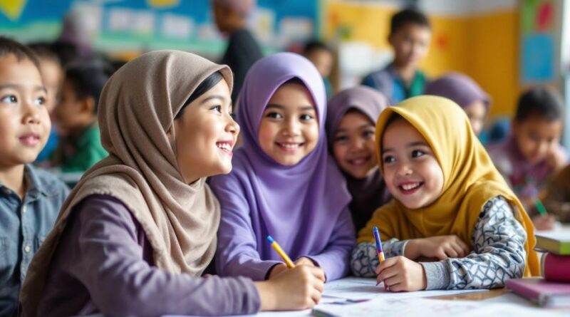 Anak-anak belajar bersama di Yayasan Penyantun Islam Aceh.